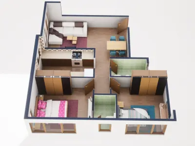 3D Floor Plan Model 32 3D model