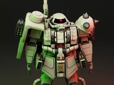 Heavy MKll Zaku Low-poly 3D model