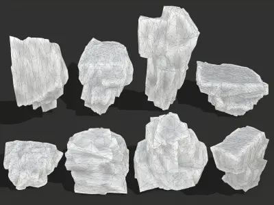 ice rocks 16 Low-poly 3D model