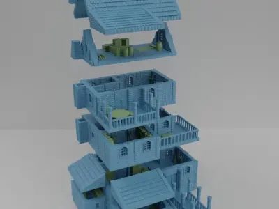 Noble  Villa Tabletop Terrain 15 mm 3D print model