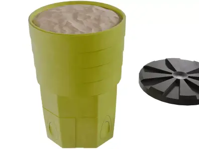 Sand Barrel V1 Low-poly 3D model