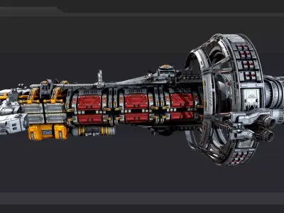 Hauler Spacecraft Low-poly 3D model