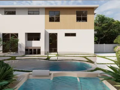 3D Exterior Scene 3D model design garden and landscape 3D model 3D model