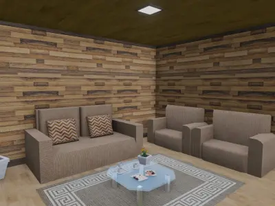 Modern House - Interior Low-poly 3D model