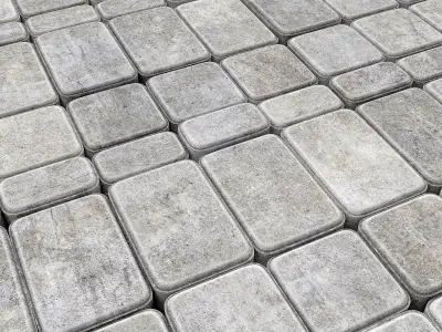 Paving stone street n1 3D model