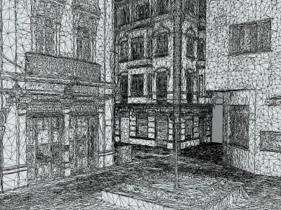 Art nouveau vs Brutalism photogrammetry raw scan 3D model