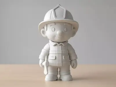 Firefighter Cartoon Character 3D Printable 3D print model