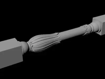 baluster pair of wooden rods 3D model