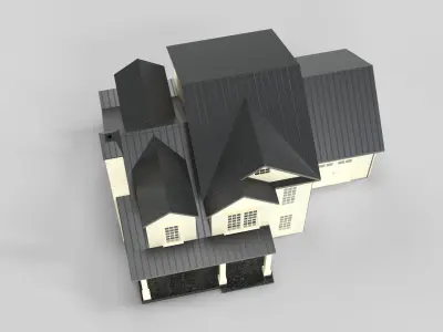 Cottage House Design 14T5  Low-poly 3D model
