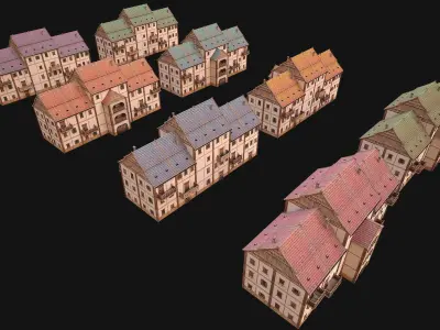 Medieval House Cottage Skyscraper Low-poly 3D model