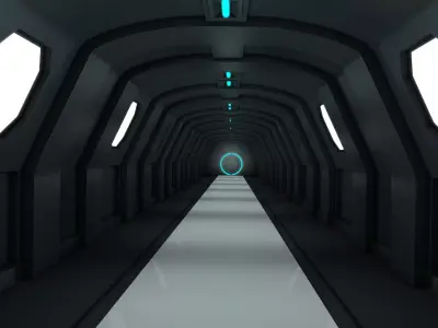 Sci Fi Tunnel Low-poly 3D model