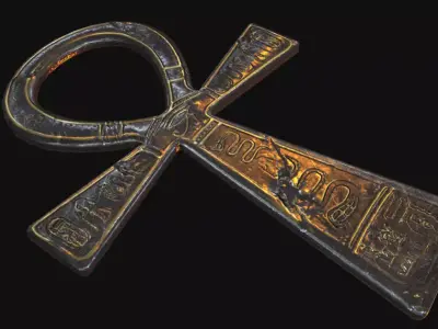 Ankh Wall Plague Low-poly 3D model