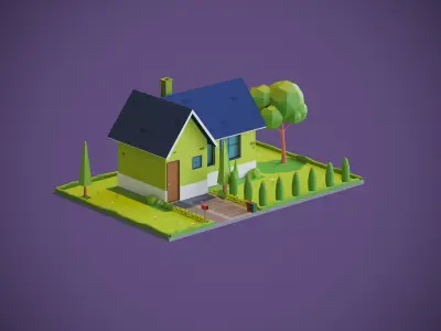 Cartoon Houses Collection 01 3D model