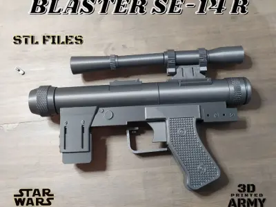 StarWars SE-14R death trooper Blaster for cosplay  3D print model