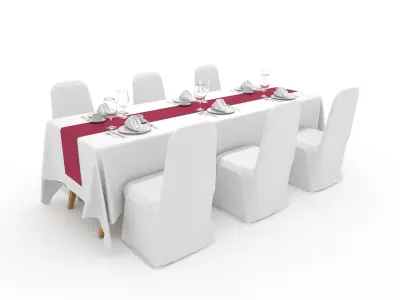 Collection Banquet Table and Chair 34 3D Model Pack