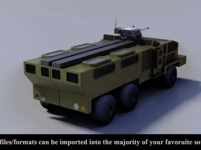 Sci-Fi Truck v1 - Low Poly Game Ready - PBR Low-poly 3D model