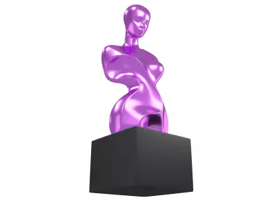 Abstract Woman Half Body Shape Sculpture v2 004 Low-poly 3D model