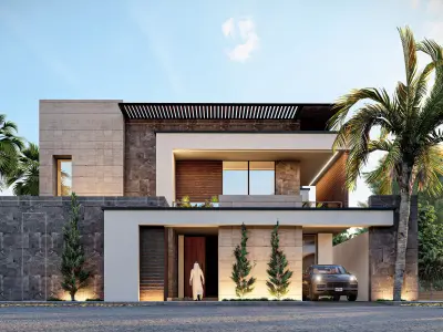 Modern Villa Design in KSA 3D model