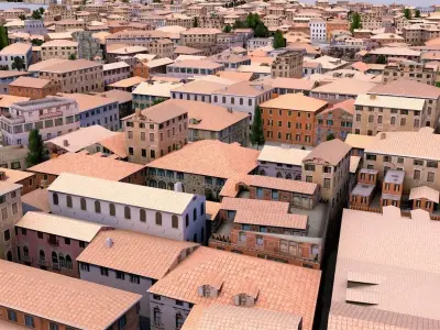 Venice-Like Italian City Town LOWPOLY Low-poly 3D model