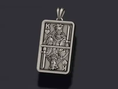 heart king playing card pendant light 3D print model
