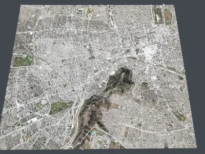 Cityscape  Santiago Chile 3D model