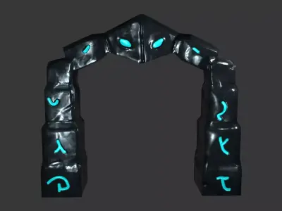 Low poly wall archway Low-poly 3D model