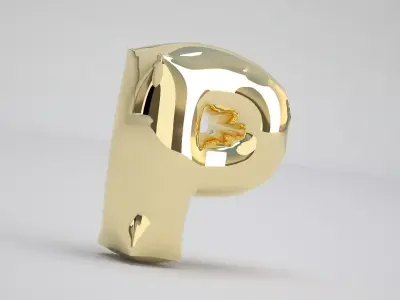 P Balloon Gold 3D model