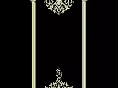 Central decor ornament for furniture 3D model