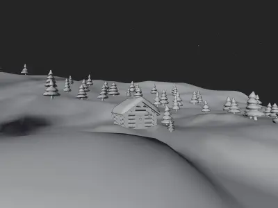 Christmas Snow House Low-poly 3D model