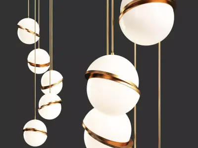 MINI CRESCENT MULTI LIGHT PENDANT Low-poly 3D model