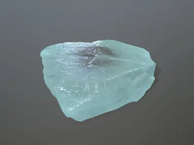 Ice Set aquamarine crystal Low-poly 3D model