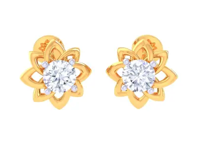 Solitaire Super Light Weight Earring Pendant Set 3D print model