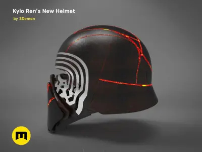 The Kylo Ren helmet destroyed - Star Wars  3D print model