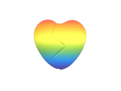 Broken Heart v1 013 Low-poly 3D model