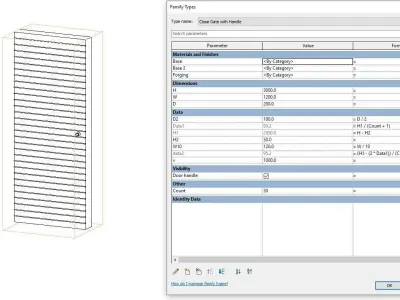 Gate 2 - Full parametric Revit Family  Free low-poly 3D model