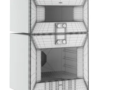 GaggenauOvens stainless steel microwave oven on wall 3D model