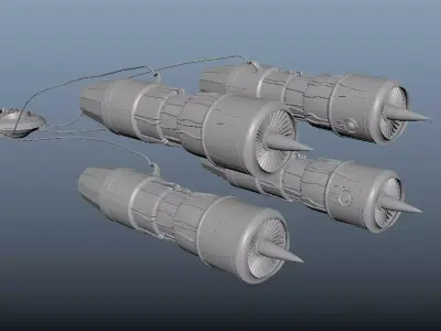 Podracer four rockets 3D model