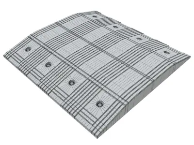 Speed bump with sign 3D model