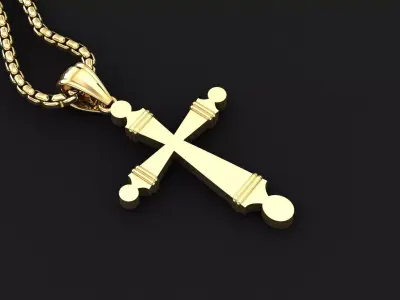 High Cross Pendant Light Gold 18K 3CP024 3D print model