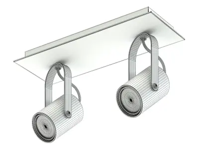 Black Double Lights 3D Model 3D model