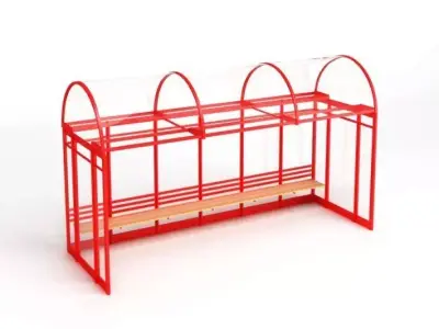 Modern Red City Transportation Shelter 3D model