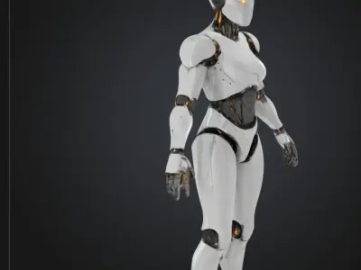 Sci-Fi robotArtificial intelligence Low-poly 3D model