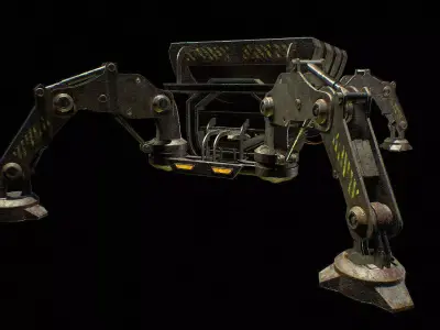 Next generation cargo robots Low-poly 3D model