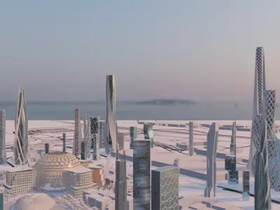 Future city Dubai expo  2022 Low-poly 3D model