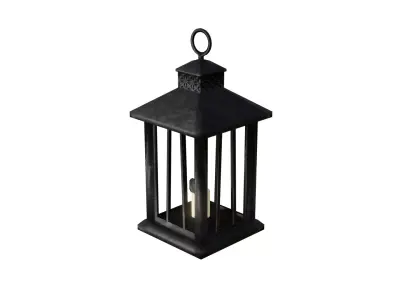 Game ready low poly Iron lantern Low-poly 3D model