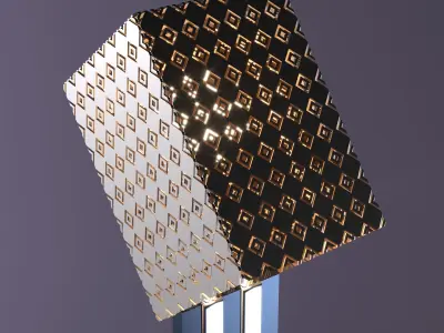 Lampshade lamp with square shape Low-poly 3D model