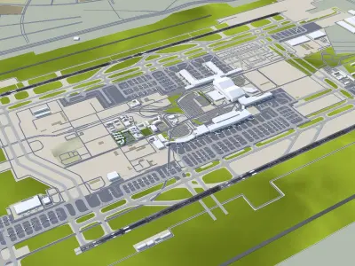 Xi an Xianyang International Airport Low-poly 3D model