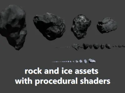 Blender Geometry Nodes Scatter Space Low-poly 3D model