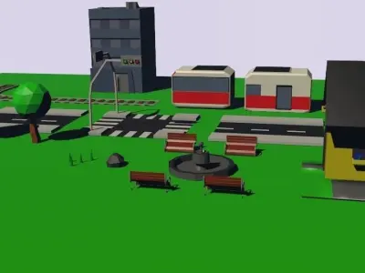 Simple Universe - City Streets Low-poly 3D model