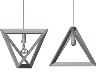 Wooden luster lamp HG2 3D model